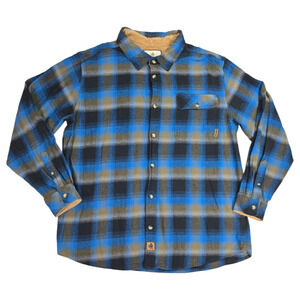 Legendary Whitetails Men XL Blue Black Gray Flannel Shirt Fall Winter Lumberjack